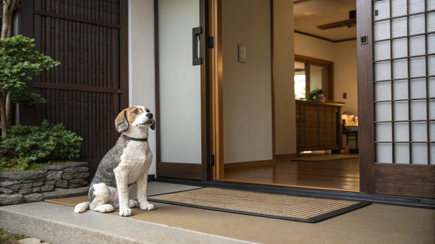 玄関の外の犬の置物は風水的に？