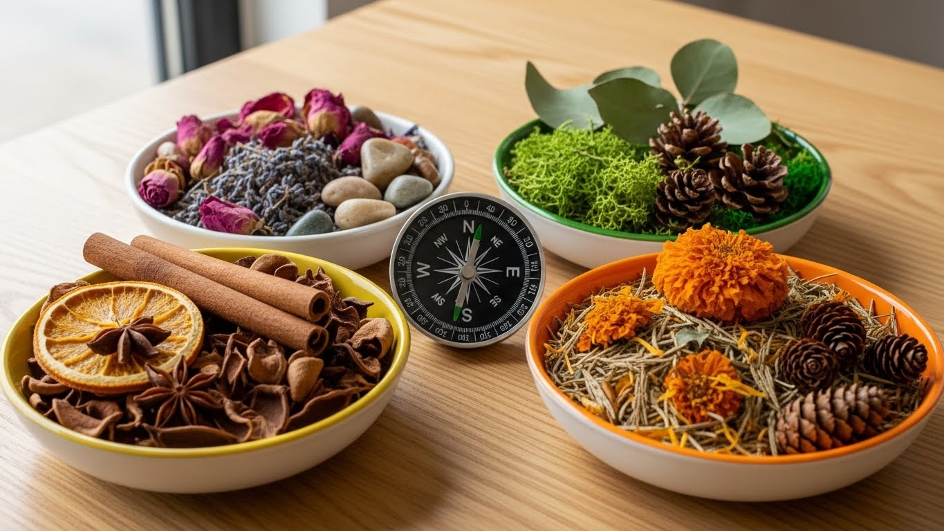 方角別に見る運気が上がるポプリの選び方