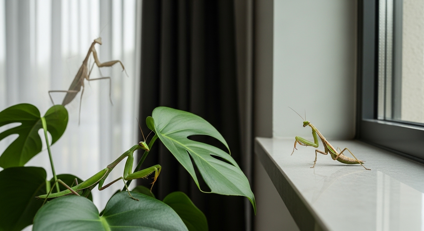 夢占い：カマキリが家の中【状況・色別】