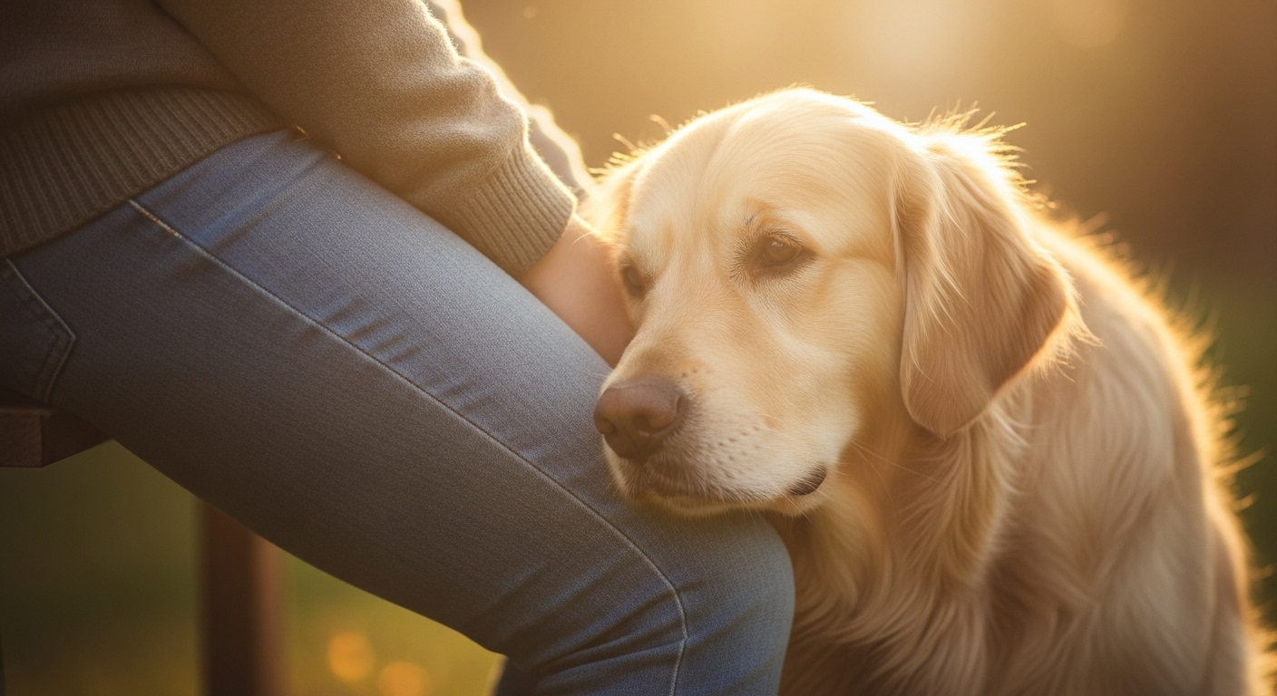 信頼や友情を象徴するゴールデンレトリバーの暗示