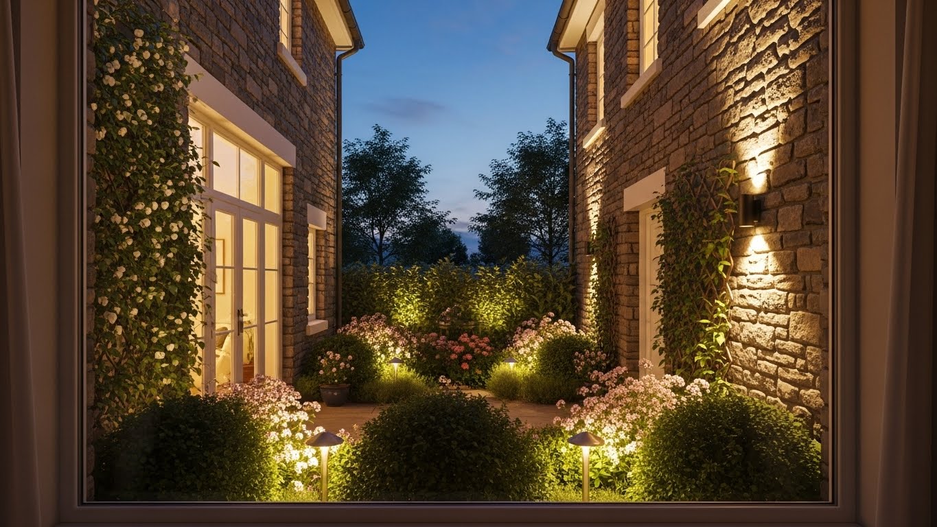 明るさを確保する照明と窓の配置