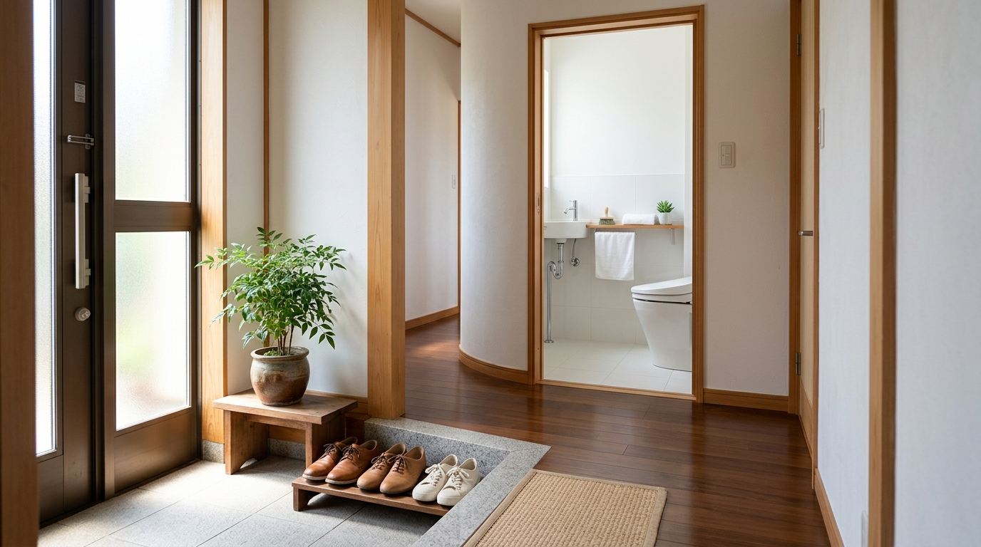 玄関やトイレの掃除で運気の通り道を作る